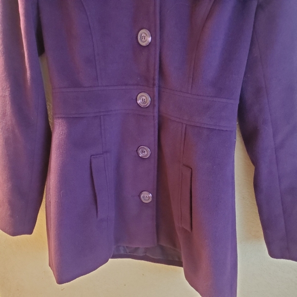 Mine Purple Winter Button Pea coat Small - Picture 4 of 6